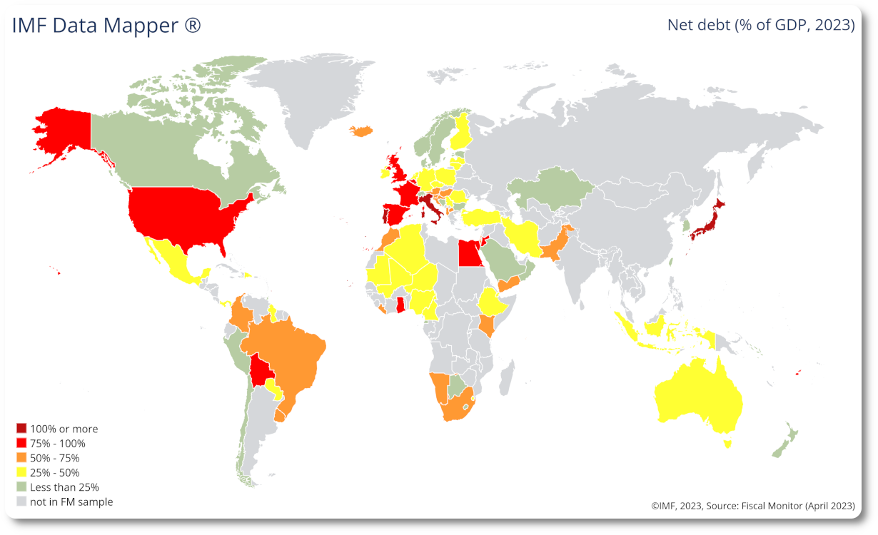 imagen: mapa deuda países
